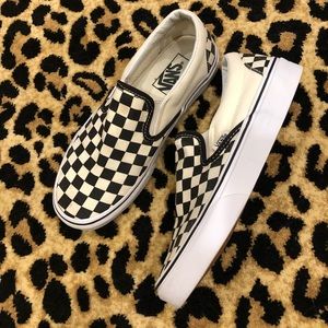 Checkered slip on vans